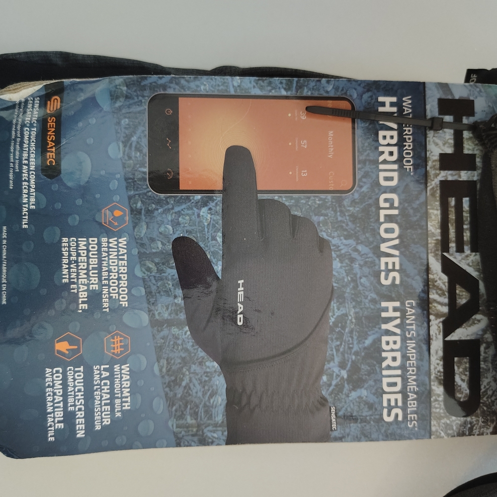HEAD Black Hybrid Gloves for Touchscreen Devices